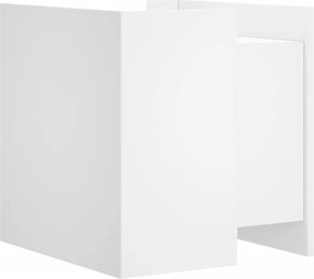 vidaXL Κομοδίνο Λευκό 45x50x50 εκ. από Επεξεργασμένο Ξύλο