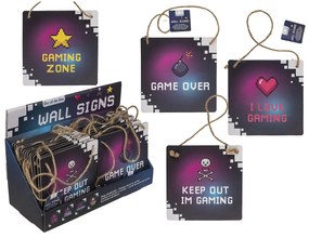 Πινακίδα Κρεμαστή Διακοσμητική Gaming Χαρτόνι 18x18cm Σε 4 Σχέδια