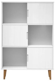 vidaXL Βιβλιοθήκη MOLDE Λευκή 90x35x133,5 εκ. από Μασίφ Ξύλο Πεύκου