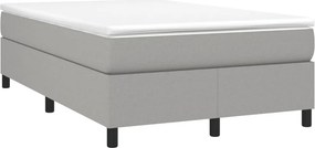 vidaXL Κρεβάτι Boxspring με Στρώμα Ανοιχτό Γκρι 120x190 εκ. Υφασμάτινο