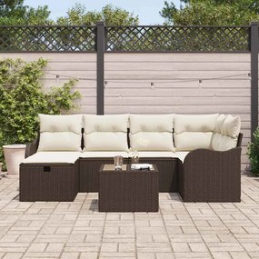 vidaXL Σετ Καναπέ Κήπου 7 pcs Καφέ και κρεμ 232.5 x 122.5 x 85 εκ