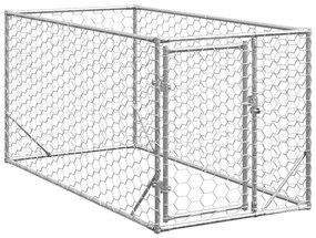 vidaXL Σπιτάκι Σκύλου Εξωτερικού Χώρου με Πόρτα 2x1x1 μ. από Γαλβανισμένο Ατσάλι