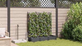 vidaXL Γλάστρα Κήπου με Πλέγμα 3 τεμ Μαύρη 120x40x125.5 εκ.