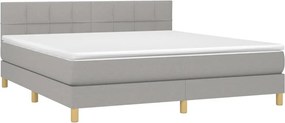vidaXL Κρεβάτι Boxspring με Στρώμα Αν. Πράσινο 160x200εκ Υφασμάτινο