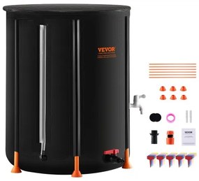 VEVOR Collapsible Rain Barrel 53 Gal Rain Catcher with Spigots and Overflow Kit