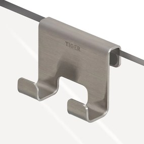 Άγκιστρο Μπάνιου Caddy 1401230946 Διπλό 6-8mm Brushed Stainless Steel Tiger Ατσάλι,Καουτσούκ