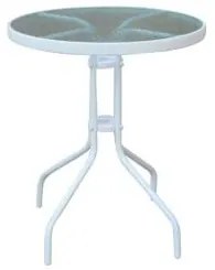 BALENO Τραπέζι Μέταλλο Βαφή Άσπρο - Γυαλί Tempered Φ60x70cm Ε2400,4W