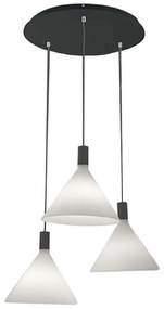 Φωτιστικό Οροφής Vincent 3665-47-102 3x40W E27 White Fabas Luce Μέταλλο,Γυαλί