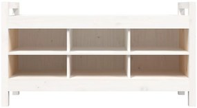 vidaXL Παγκάκι Χολ Λευκό 110x40x60 εκ. από Μασίφ Ξύλο Πεύκου
