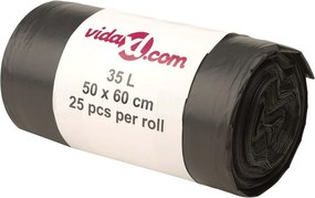 vidaXL Σακούλες Απορριμμάτων 250 τεμ. Μαύρες 35 Λ.