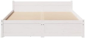 vidaXL Σκελετός Κρεβ. Χωρίς Στρώμα Λευκό 140x200 εκ Μασίφ Πεύκο
