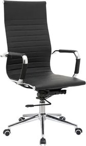 BF3300 Πολυθρόνα Γραφείου Διευθυντή, Μέταλλο Βάση Χρώμιο PU Μαύρο   1τμχ