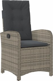 vidaXL Σετ Τραπεζαρίας Κήπου 5 τεμ. Γκρι Συνθ. Ρατάν με Μαξιλάρια