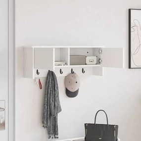 vidaXL Τοίχου Κρεμάστρα Λευκό 80 x 20 x 30 cm Επεξεργασμένο ξύλο