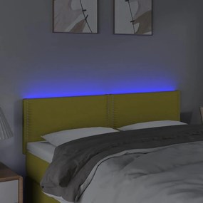Κεφαλάρι Κρεβατιού LED Πράσινο 144x5x78/88 εκ. Υφασμάτινο - Πράσινο