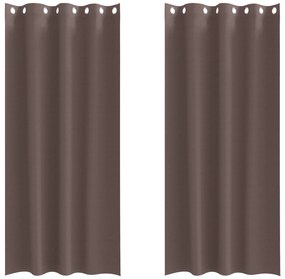 vidaXL Κουρτίνες 2 pcs Σκούρο καφέ Σκούρο καφέ 245 x 140 εκ.