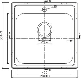 Karag BL625 Satine 50x50 - Ανοξειδωτος Νεροχυτης