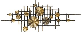 Διακοσμητικό Τοίχου Mihrimah 279ENZ2533 113x7x44cm Black-Gold Wallity Μέταλλο