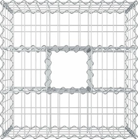 vidaXL Ανασηκωμένο κρεβάτι gabion Ασημί