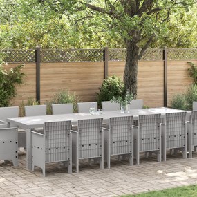 vidaXL Σετ Τραπεζαρίας Κήπου 15 pcs Ανοιχτό γκρι Large