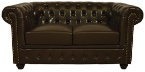 ΚΑΝΑΠΕΣ 2ΘΕΣΙΟΣ T.CHESTERFIELD HM3010.01 ΤΕΧΝΟΔΕΡΜΑ ΣΚΟΥΡΟ ΚΑΦΕ 155x90x73 εκ.