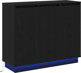 vidaXL Πλευρικό Τραπέζι LED Μαύρη Οξυά 90 x 32 x 75 εκ.