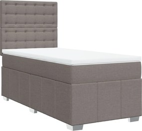 vidaXL Κρεβάτι Boxspring με Στρώμα Taupe 90x190 εκ.Υφασμάτινο