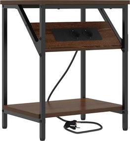 vidaXL Κομοδίνο 2 pcs Καφέ δρυς 38 x 30 x 48 εκ. Επεξεργασμένο ξύλο