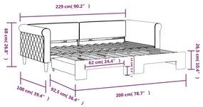 Καναπές Κρεβάτι Συρόμενος Μαύρος 90 x 200 εκ. Βελούδινος - Μαύρο