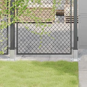 vidaXL Βάσεις στύλων τετράγωνες 4 τεμάχια Ασημί Γαλβανισμένος χάλυβας