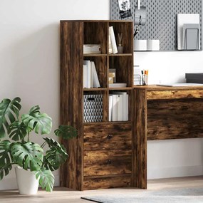 vidaXL Highboard Καπνιστή δρυς 45.5 x 34 x 127 εκ Επεξεργασμένο ξύλο