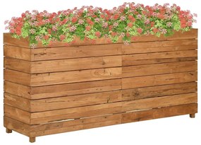 vidaXL Ζαρντινιέρα Υπερυψωμένη 150x40x72 εκ. Ανακυκλ. Ξύλο Teak/Ατσάλι