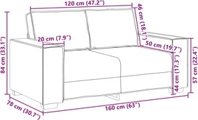 vidaXL Διθέσιος καναπές Λευκός 160 cm Τεχνητό Δέρμα