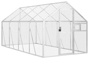vidaXL Κλουβί Ασημένιο 1,79 x 4 x 1,85 μ. από Αλουμίνιο