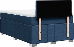 vidaXL Κρεβάτι Boxspring με Στρώμα Μπλε 120x200 εκ. Υφασμάτινο