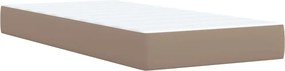 vidaXL Κρεβάτι Boxspring με Στρώμα Καπουτσίνο 90x200εκ.από Συνθ. Δέρμα
