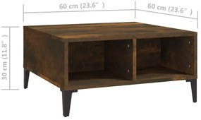 vidaXL Τραπεζάκι Σαλονιού Καπνιστή Δρυς 60x60x30 εκ. από Μοριοσανίδα