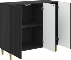 vidaXL Πλαϊνό γραφείο Μαύρο 89 x 34,5 x 80 εκ Επεξεργασμένο Ξύλο