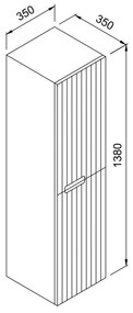 Στήλη μπάνιου κρεμαστή ENZA 35 Ανθρακί 35x35x138 εκ. 35x35x138 εκ.