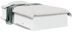vidaXL Πλαίσιο Κρεβατιού με Συρτάρια Λευκό 90x190 εκ. Επεξ. Ξύλο