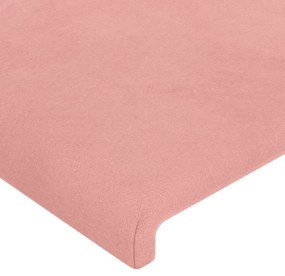 vidaXL Κεφαλάρι Ροζ Βελούδινο 90x5x118/128 εκ.