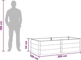 vidaXL Υπερυψωμένη Ζαρντινιέρα Μαύρο 200 x 100 x 54 cm