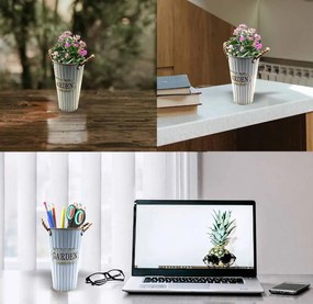 Γαλάζιο Μεταλλικό Κασπώ σε Vintage Στυλ 18x30cm