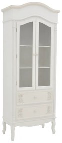 Βιτρίνα Pazlen Inart mdf σε λευκή αντικέ απόχρωση 74.5x39x190εκ (1 τεμάχια)