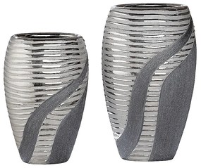 Βάζο ArteLibre Ασημί/Γκρι Κεραμικό 8.5x14.5x24.5cm-05160090