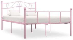 Πλαίσιο Κρεβατιού Ροζ 160 x 200 εκ. Μεταλλικό