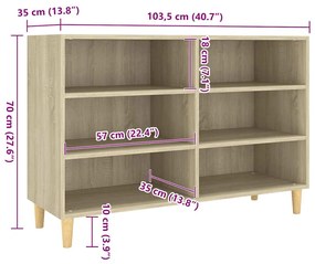 vidaXL Ραφιέρα Sonoma Δρυς 103,5 x 35 x 70 εκ. από Επεξεργ. Ξύλο