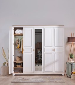 Ντουλάπα Κρεμ / Δρυς GILIO 229.7x54.3x220