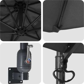 vidaXL Ομπρέλα Κήπου Ανθρακί 248 x 248 x 148 εκ.
