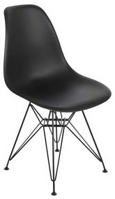 Καρέκλα Art ΕΜ127,2 46x55x82cm Black Σετ 4τμχ Μέταλλο,Πολυπροπυλένιο